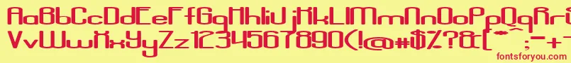 AposiopesisDwarfed Font – Red Fonts on Yellow Background