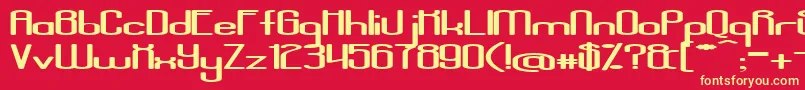 AposiopesisDwarfed-Schriftart – Gelbe Schriften auf rotem Hintergrund