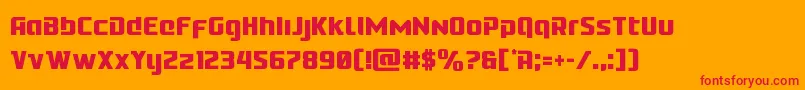 Cobaltaliencond-Schriftart – Rote Schriften auf orangefarbenem Hintergrund