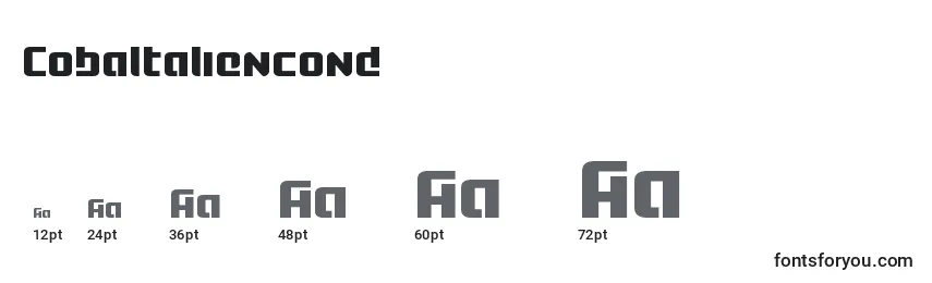 Größen der Schriftart Cobaltaliencond