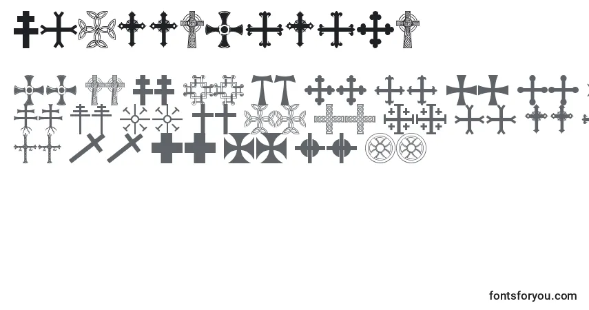 A fonte CrossbatsTfb – alfabeto, números, caracteres especiais