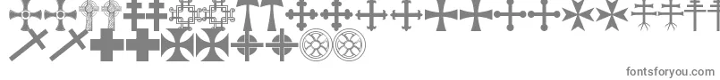 CrossbatsTfb-Schriftart – Graue Schriften auf weißem Hintergrund