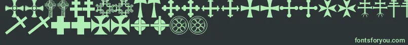CrossbatsTfb-fontti – vihreät fontit mustalla taustalla