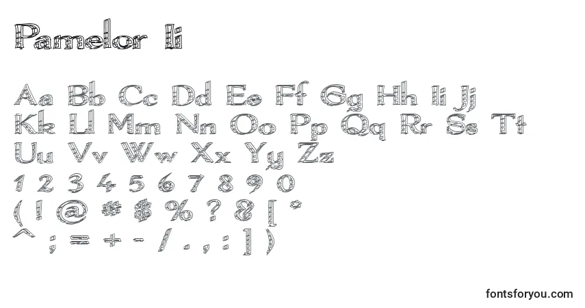 Schriftart Pamelor Ii – Alphabet, Zahlen, spezielle Symbole