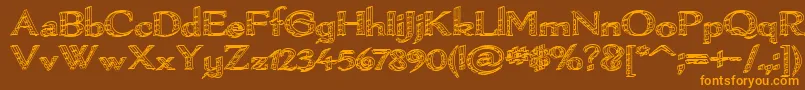 Pamelor Ii Font – Orange Fonts on Brown Background