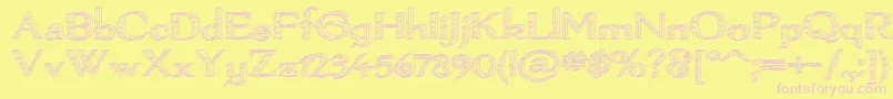 Pamelor Ii Font – Pink Fonts on Yellow Background