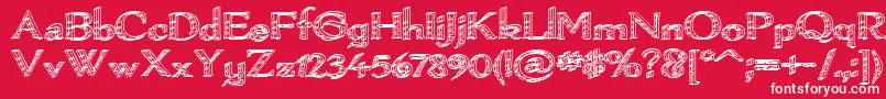 Pamelor Ii-Schriftart – Weiße Schriften auf rotem Hintergrund