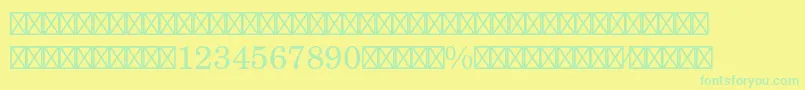 Fonte NewcenturyschlbkltstdFra – fontes verdes em um fundo amarelo