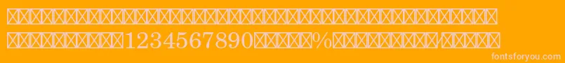 NewcenturyschlbkltstdFra-fontti – vaaleanpunaiset fontit oranssilla taustalla