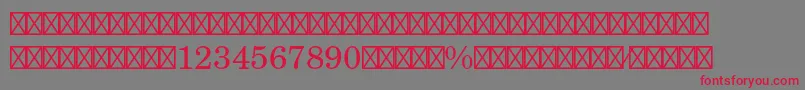 フォントNewcenturyschlbkltstdFra – 赤い文字の灰色の背景