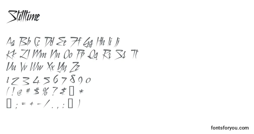Stilltime-fontti – aakkoset, numerot, erikoismerkit