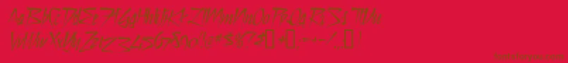 Stilltime Font – Brown Fonts on Red Background