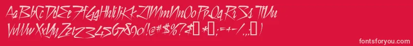 Stilltime Font – Pink Fonts on Red Background
