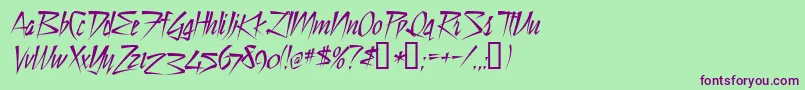 Stilltime Font – Purple Fonts on Green Background