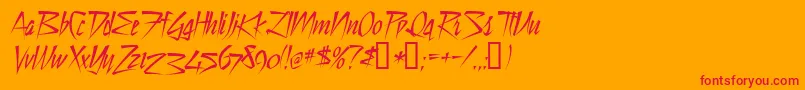 Stilltime Font – Red Fonts on Orange Background