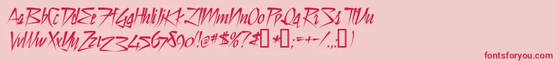 Stilltime Font – Red Fonts on Pink Background