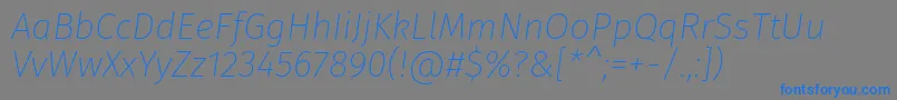FirasansUltralightitalic Font – Blue Fonts on Gray Background