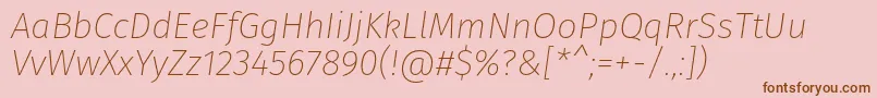 FirasansUltralightitalic Font – Brown Fonts on Pink Background