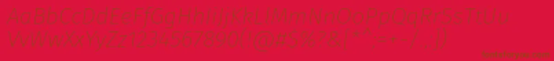 FirasansUltralightitalic Font – Brown Fonts on Red Background