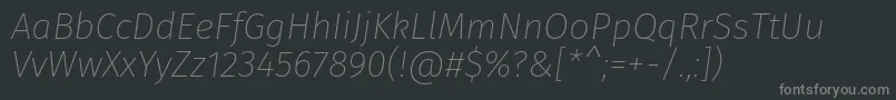 FirasansUltralightitalic Font – Gray Fonts on Black Background