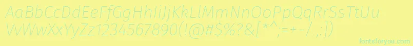 FirasansUltralightitalic Font – Green Fonts on Yellow Background
