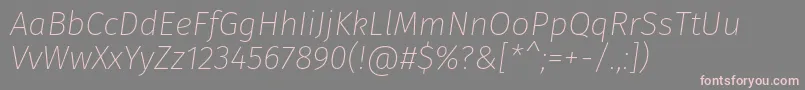 Шрифт FirasansUltralightitalic – розовые шрифты на сером фоне