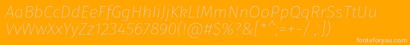 Подробнее о шрифте FirasansUltralightitalic Шрифт FirasansUltralightitalic – розовые шрифты на оранжевом фоне