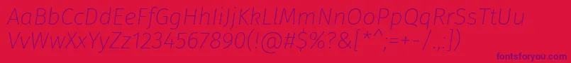 FirasansUltralightitalic Font – Purple Fonts on Red Background
