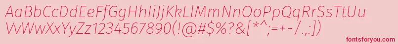 FirasansUltralightitalic Font – Red Fonts on Pink Background