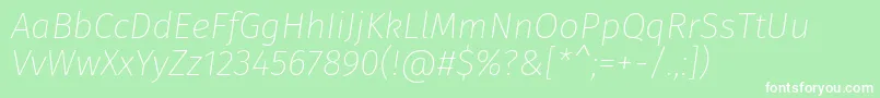 FirasansUltralightitalic Font – White Fonts on Green Background