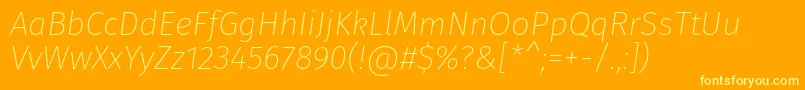 FirasansUltralightitalic Font – Yellow Fonts on Orange Background