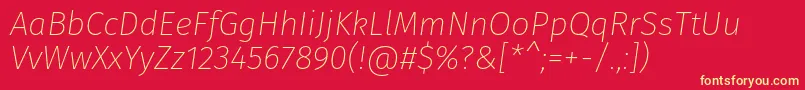 FirasansUltralightitalic Font – Yellow Fonts on Red Background