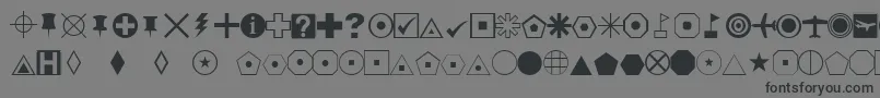 フォントEsriDefaultMarker – 黒い文字の灰色の背景