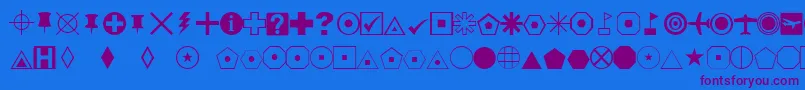 EsriDefaultMarker Font – Purple Fonts on Blue Background