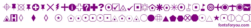 Fonte EsriDefaultMarker – fontes roxas em um fundo branco