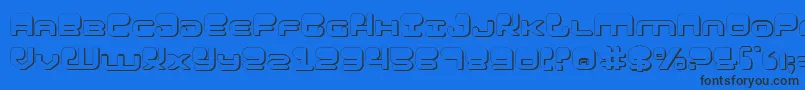 Hypnov23D Font – Black Fonts on Blue Background