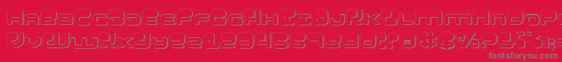 Hypnov23D-fontti – harmaat kirjasimet punaisella taustalla
