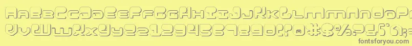 Hypnov23D Font – Gray Fonts on Yellow Background