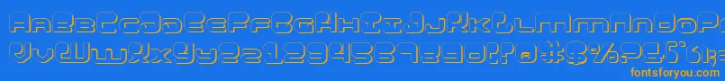 Hypnov23D Font – Orange Fonts on Blue Background