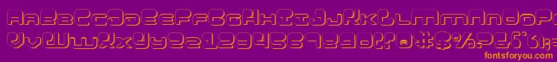 Hypnov23D Font – Orange Fonts on Purple Background