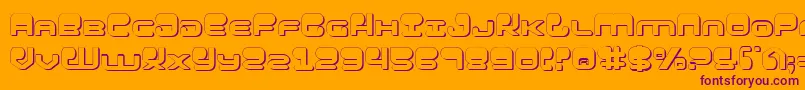 Hypnov23D-Schriftart – Violette Schriften auf orangefarbenem Hintergrund
