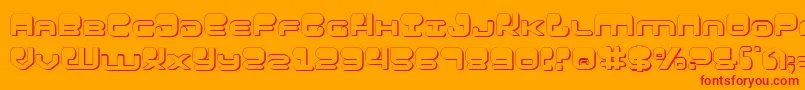 Hypnov23D-fontti – punaiset fontit oranssilla taustalla