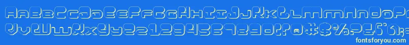 Hypnov23D Font – Yellow Fonts on Blue Background