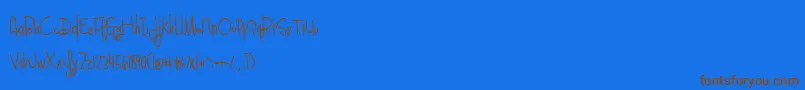 BmdBlueberryOatmealBold-Schriftart – Braune Schriften auf blauem Hintergrund