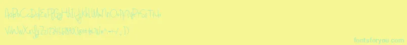 BmdBlueberryOatmealBold-Schriftart – Grüne Schriften auf gelbem Hintergrund