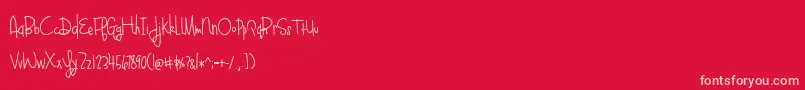 BmdBlueberryOatmealBold-Schriftart – Rosa Schriften auf rotem Hintergrund