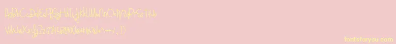 BmdBlueberryOatmealBold Font – Yellow Fonts on Pink Background