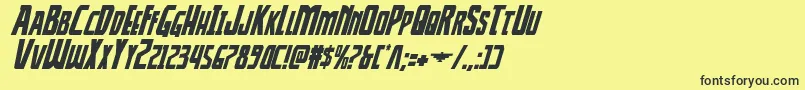 Thunderhawkital Font – Black Fonts on Yellow Background