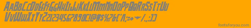 Thunderhawkital Font – Gray Fonts on Orange Background