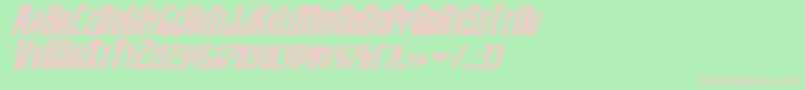 Thunderhawkital Font – Pink Fonts on Green Background